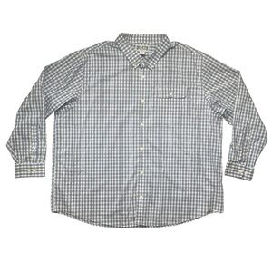 Duluth Trading Company blue/grey plaid long sleeve button down shirt men’s 3XL